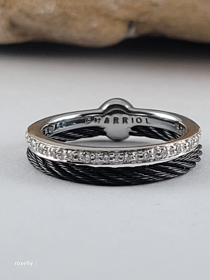 Authentic Charriol Ring – 18k Solid Gold, Geunine Diamonds, and Hypoallergenic Steel Ring – AMAZING!
