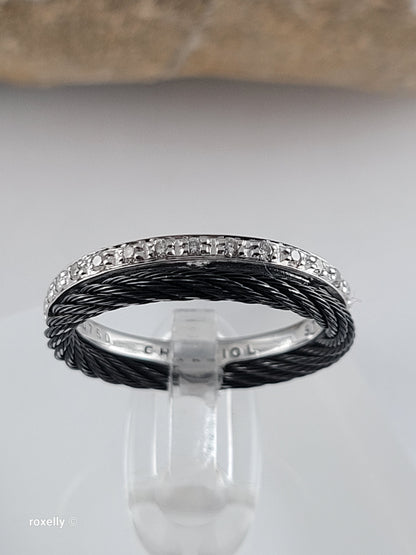 Authentic Charriol Ring – 18k Solid Gold, Geunine Diamonds, and Hypoallergenic Steel Ring – AMAZING!