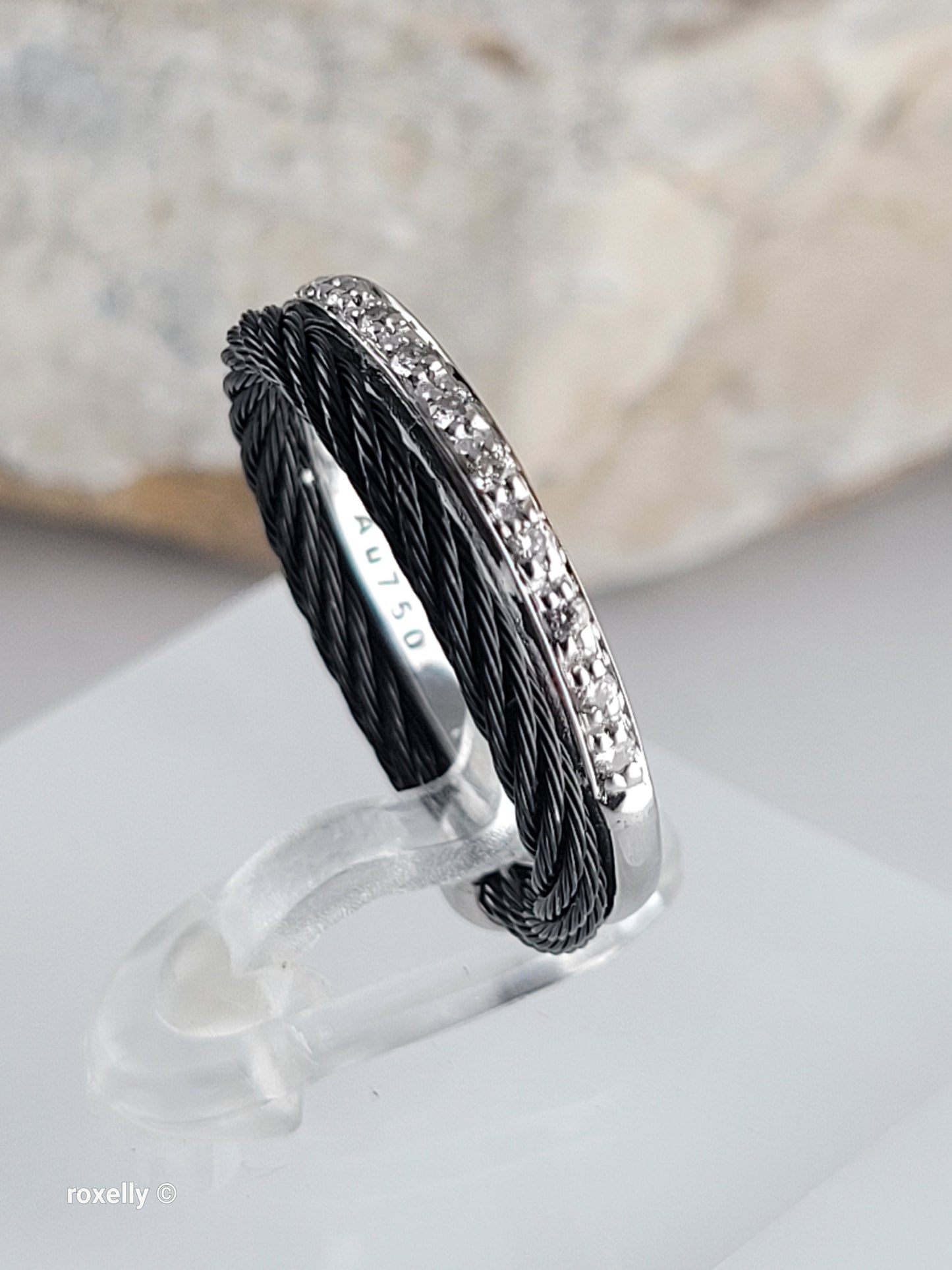 Authentic Charriol Ring – 18k Solid Gold, Geunine Diamonds, and Hypoallergenic Steel Ring – AMAZING!