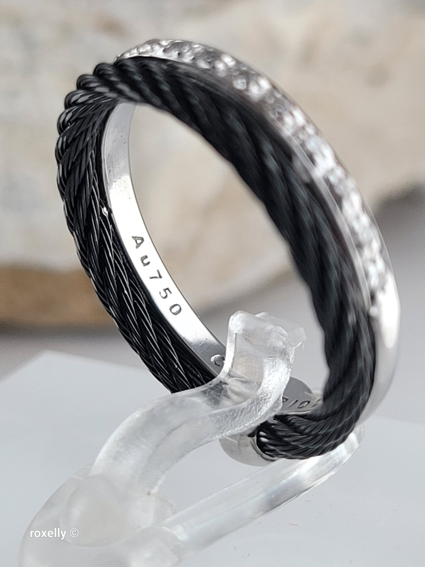 Authentic Charriol Ring – 18k Solid Gold, Geunine Diamonds, and Hypoallergenic Steel Ring – AMAZING!