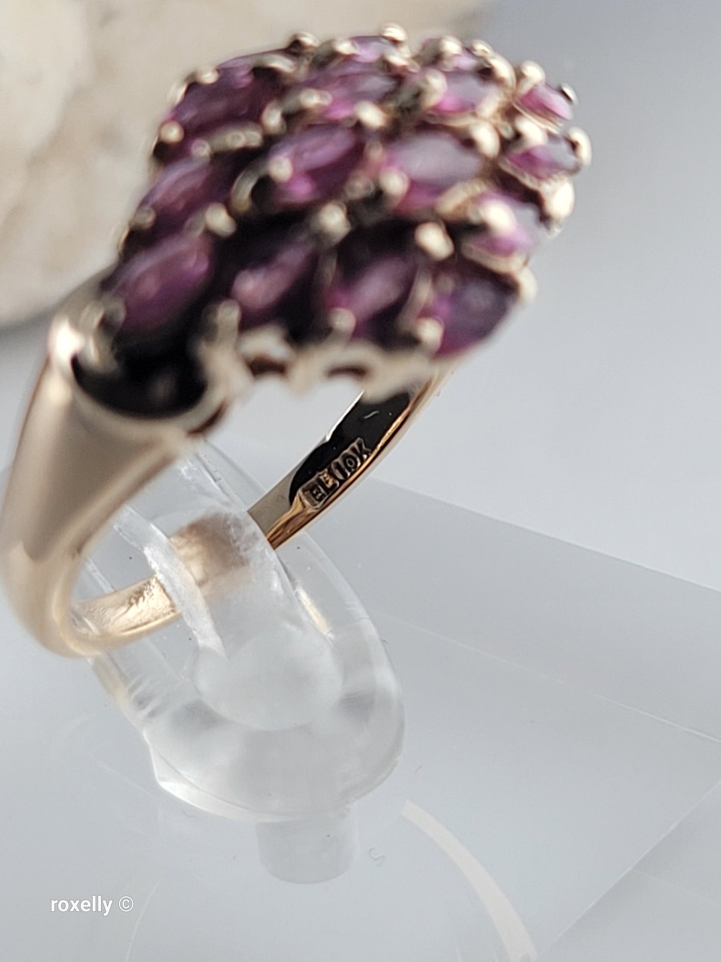 10K Yellow Gold Spinel Cocktail Ring Size 6.75, Solid Gold