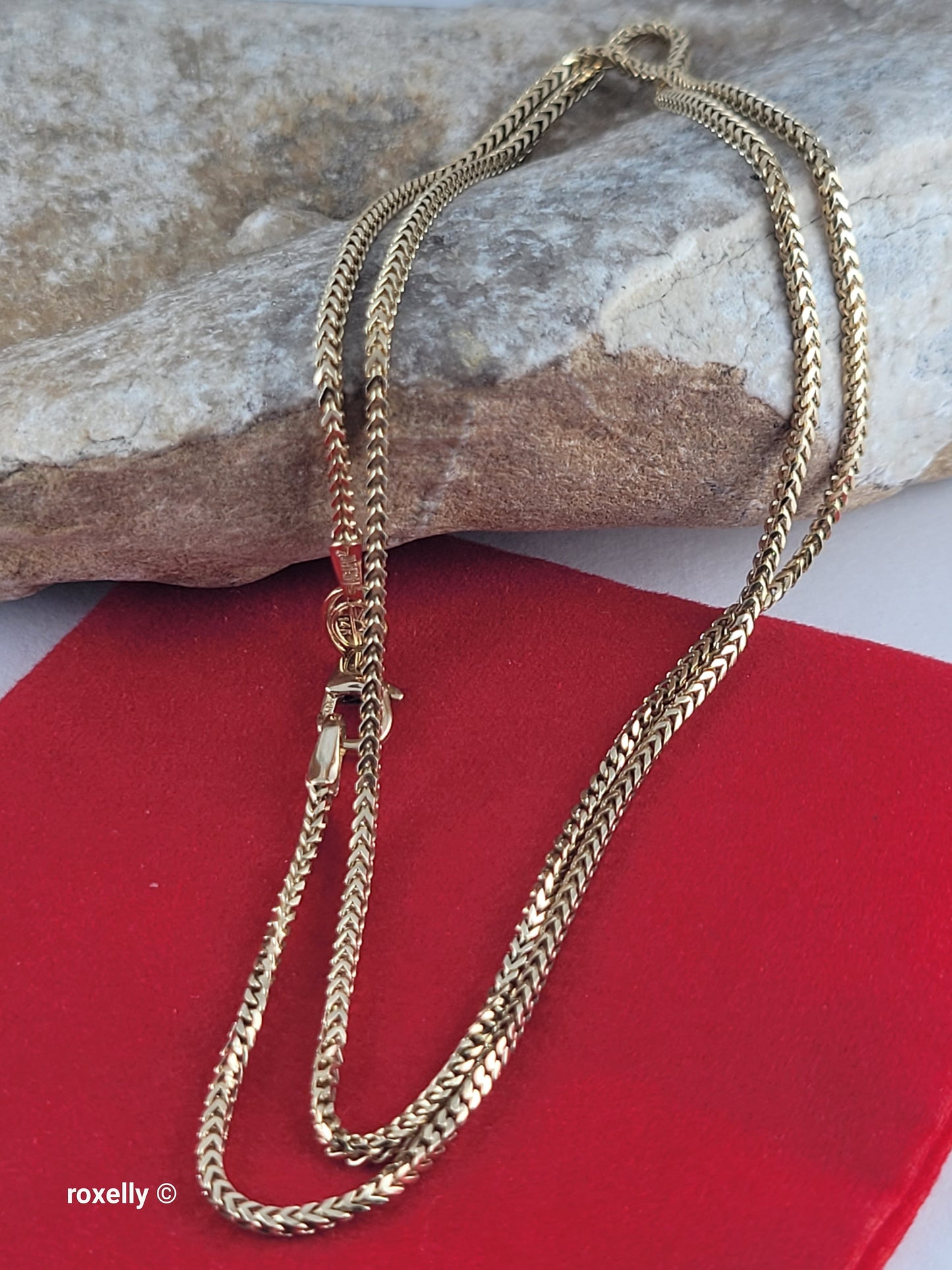 14K Yellow Gold Franco Link Design Necklace, Solid Gold – Made in Italy