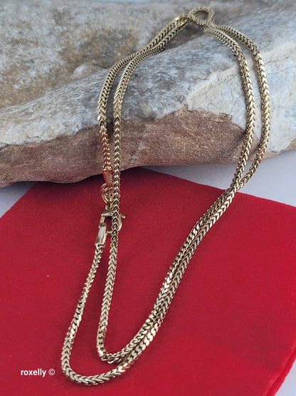 14K Yellow Gold Franco Link Design Necklace, Solid Gold – Made in Italy