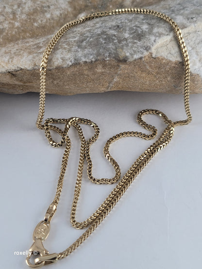14K Yellow Gold Franco Link Design Necklace, Solid Gold – Made in Italy