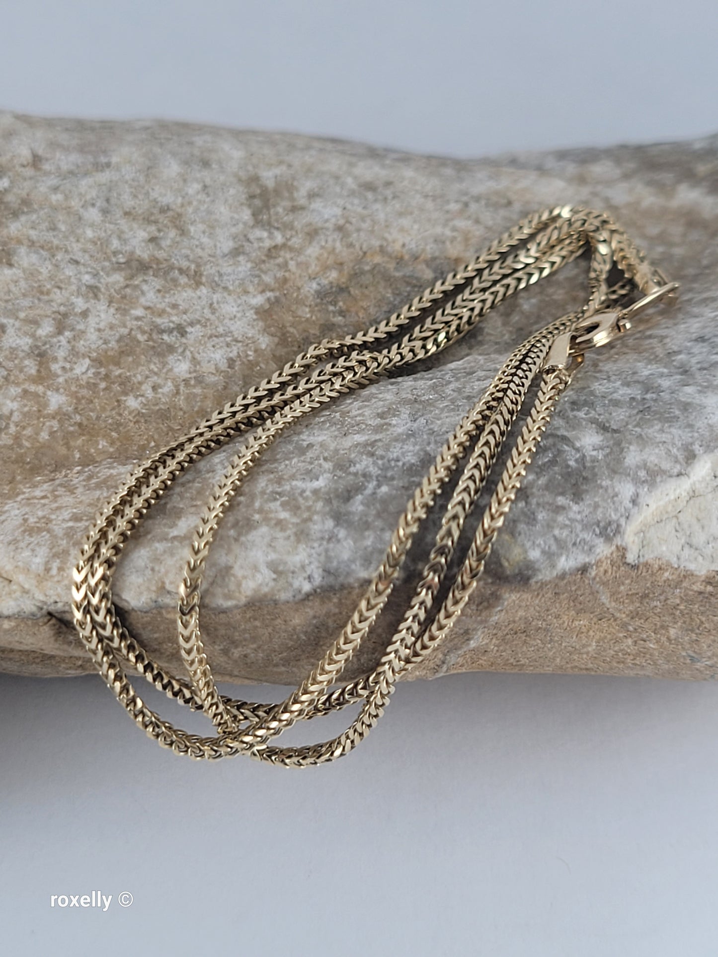 14K Yellow Gold Franco Link Design Necklace, Solid Gold – Made in Italy