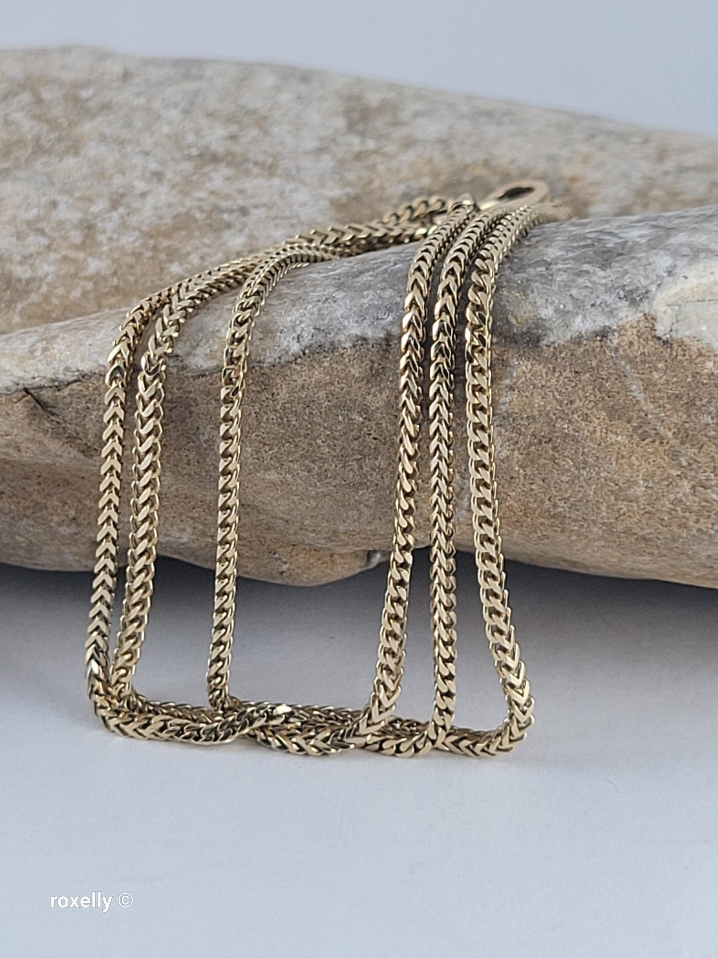 14K Yellow Gold Franco Link Design Necklace, Solid Gold – Made in Italy