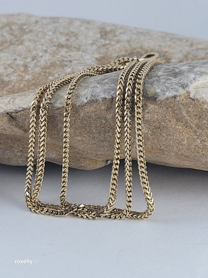 14K Yellow Gold Franco Link Design Necklace, Solid Gold – Made in Italy