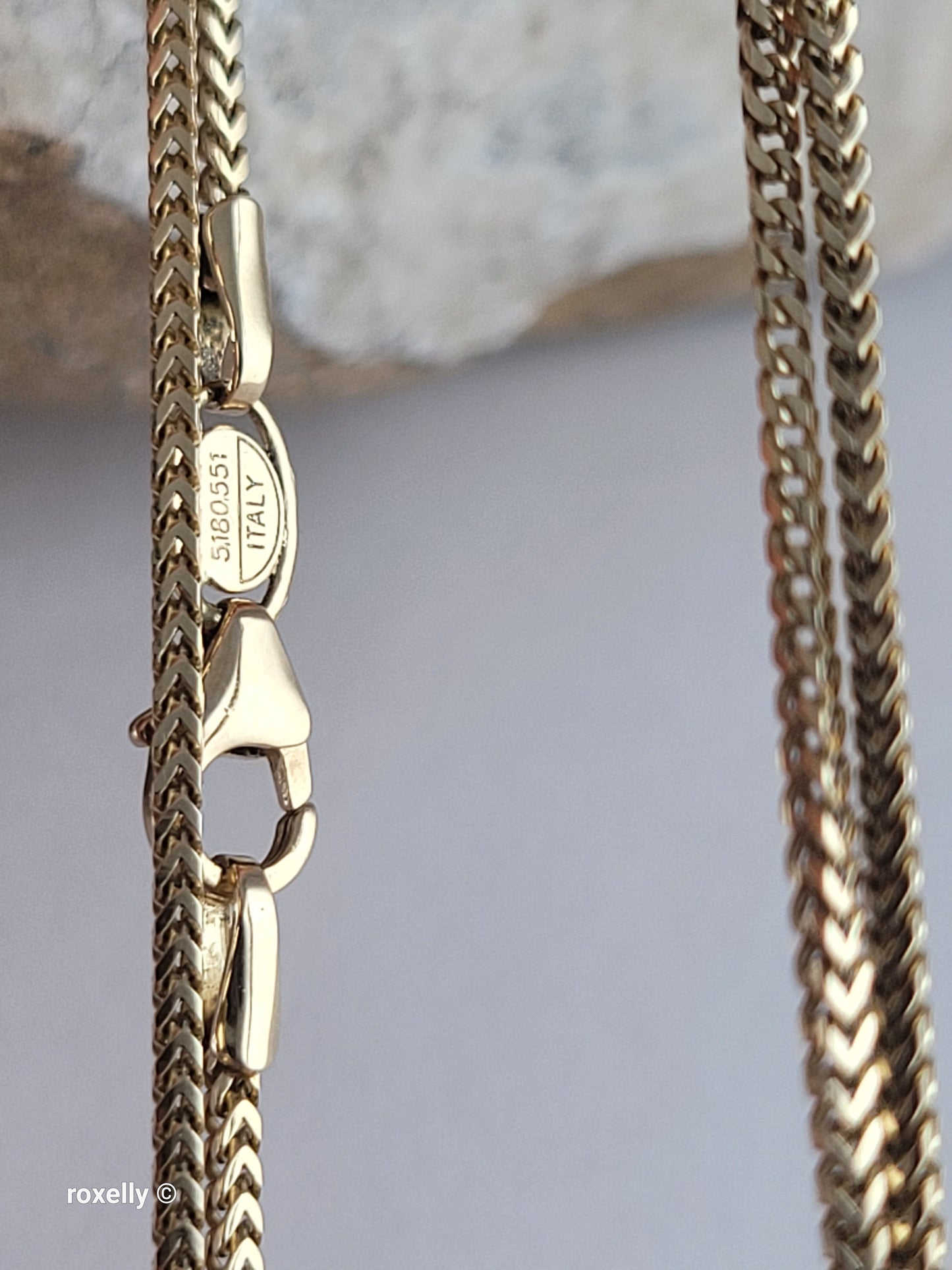 14K Yellow Gold Franco Link Design Necklace, Solid Gold – Made in Italy