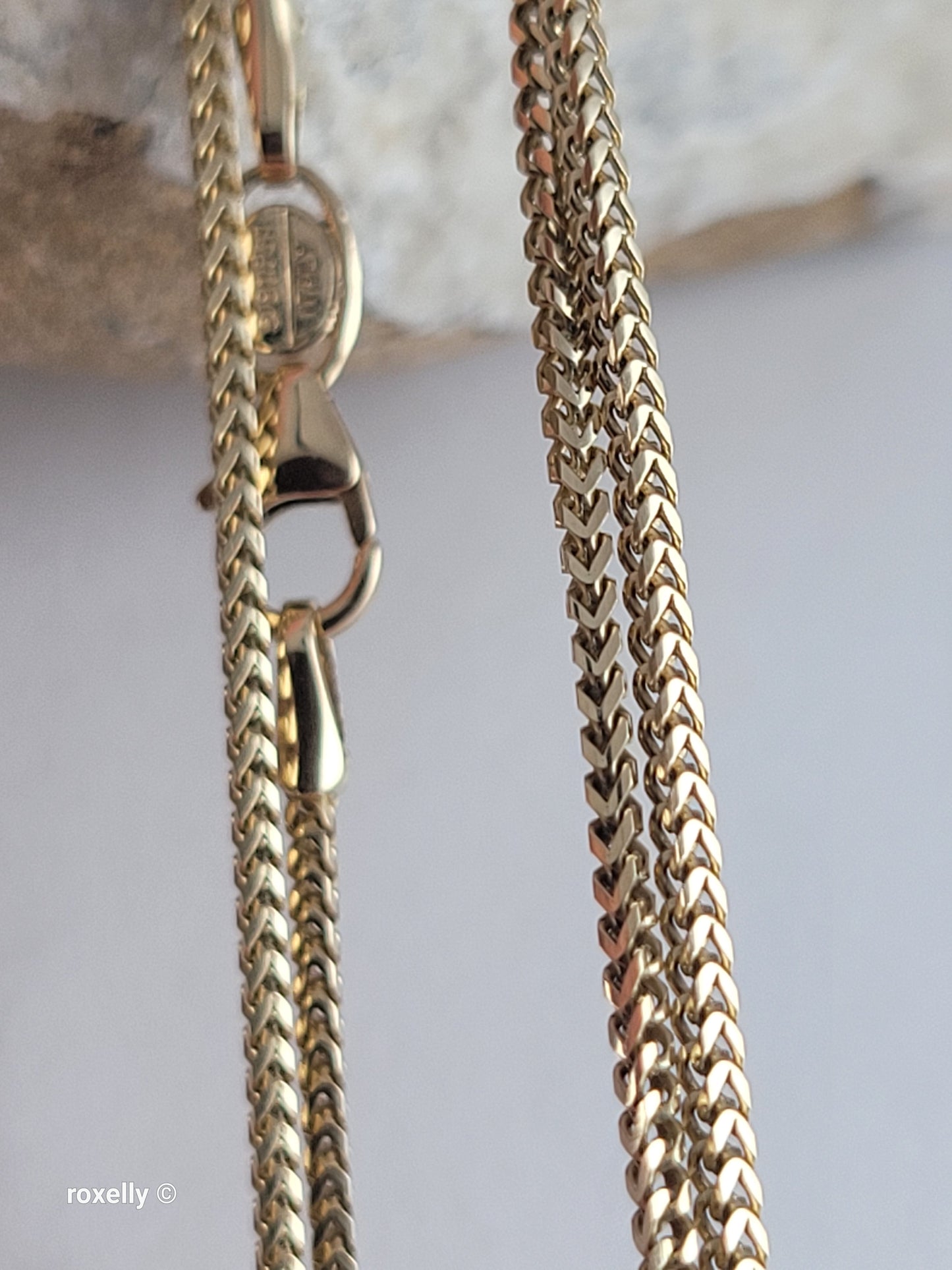 14K Yellow Gold Franco Link Design Necklace, Solid Gold – Made in Italy