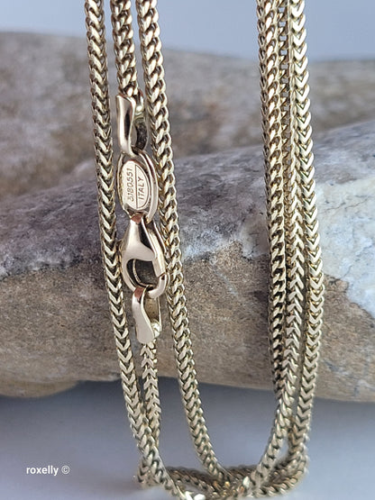 14K Yellow Gold Franco Link Design Necklace, Solid Gold – Made in Italy