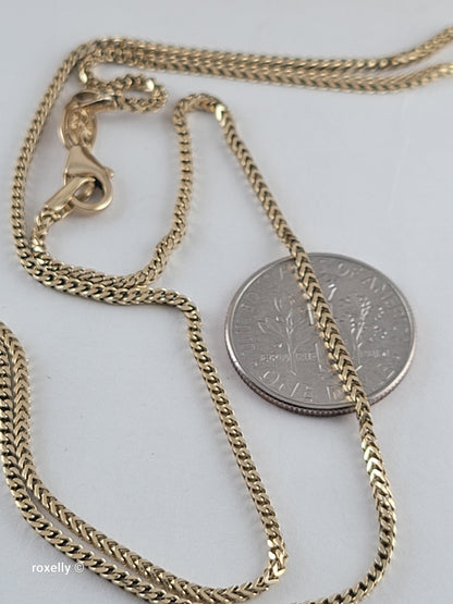 14K Yellow Gold Franco Link Design Necklace, Solid Gold – Made in Italy