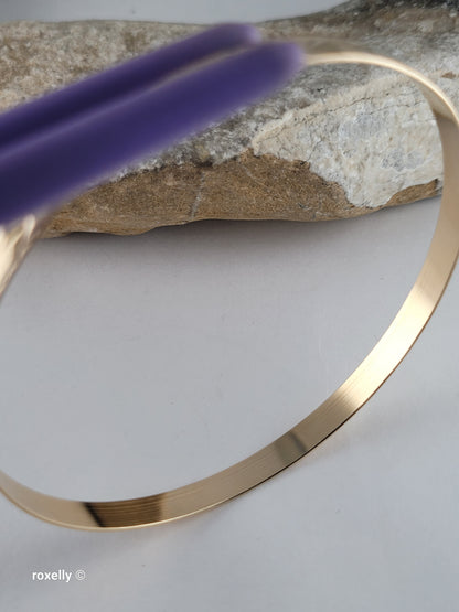 14K Solid Yellow Gold Diamond-Cut Star Bangle Bracelet, Satin Finish  - AMAZING!