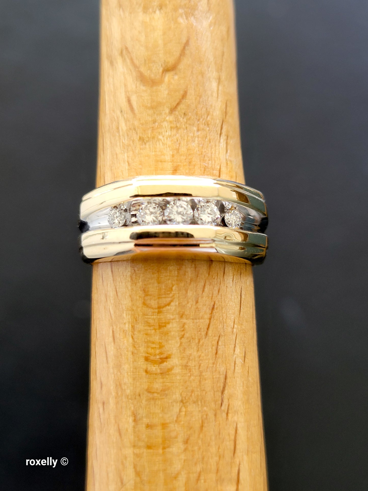 14K Yellow Gold Genuine Diamonds Cocktail Ring Size6.75, Solid Gold!
