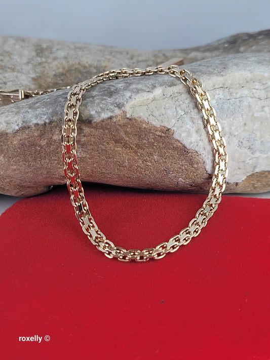14K Yellow Gold Bismark Link Bracelet, Solid Gold!