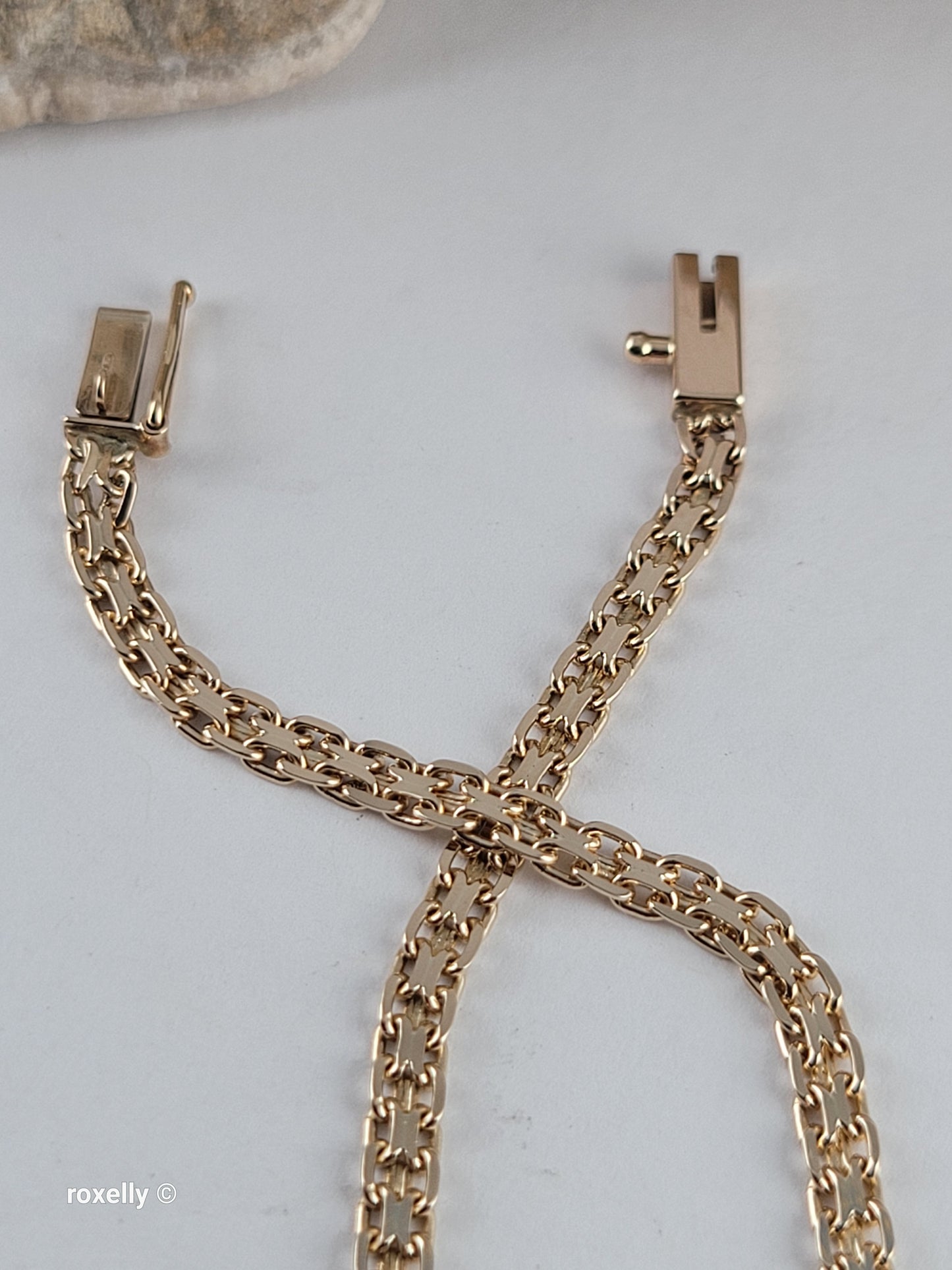 14K Yellow Gold Bismark Link Bracelet, Solid Gold!