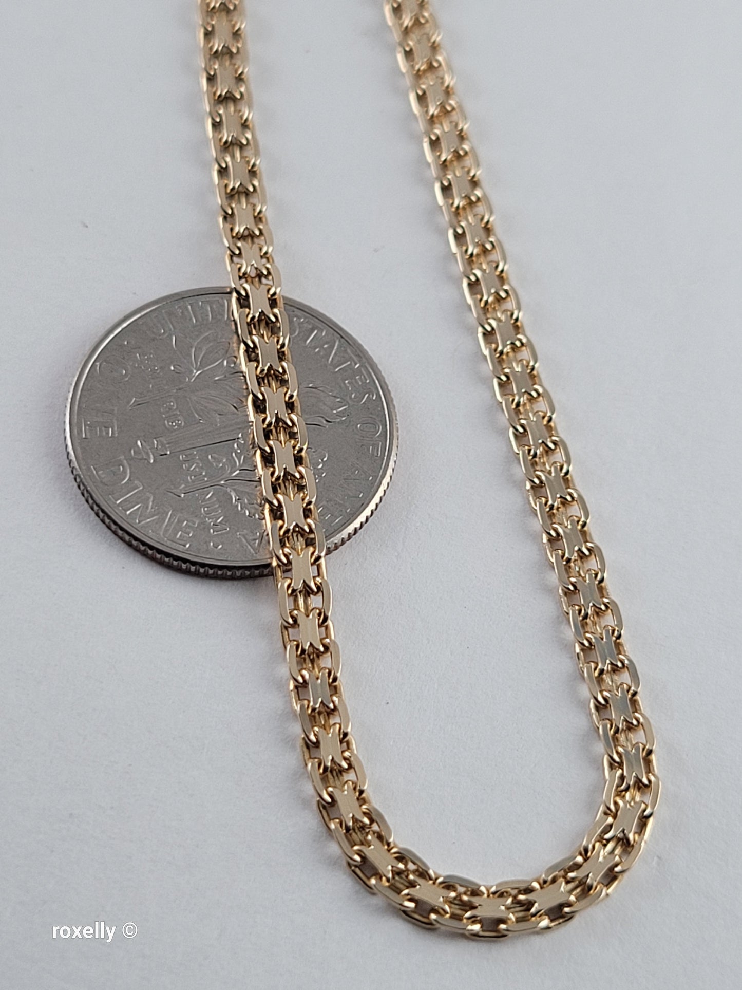 14K Yellow Gold Bismark Link Bracelet, Solid Gold!