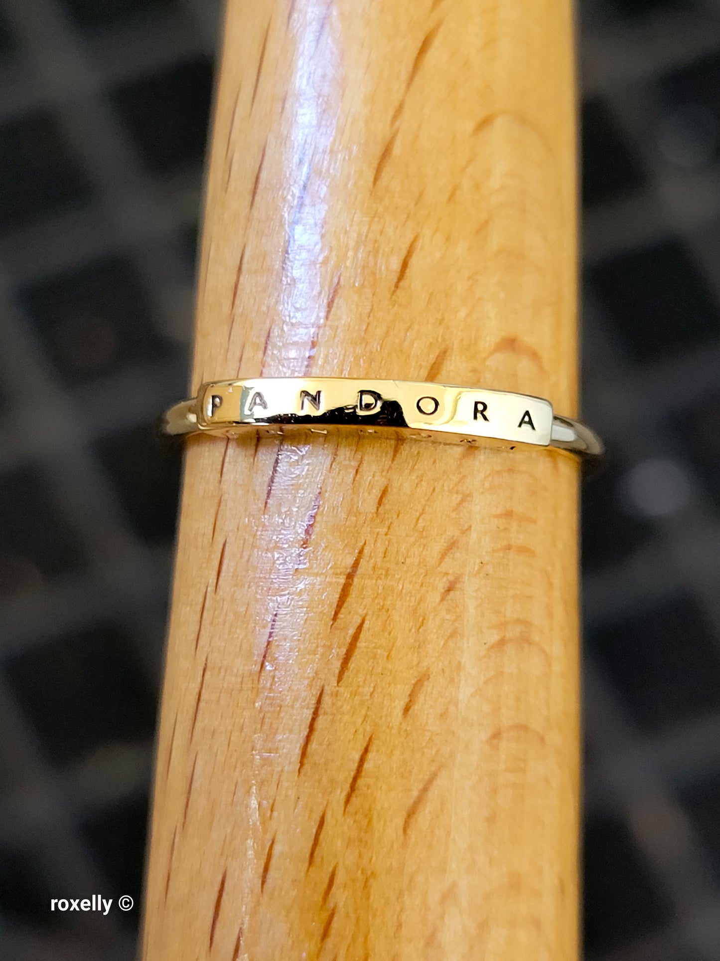 14K Yellow Gold Pandora Signature I-D Ring Size 7.5, Solid Gold!