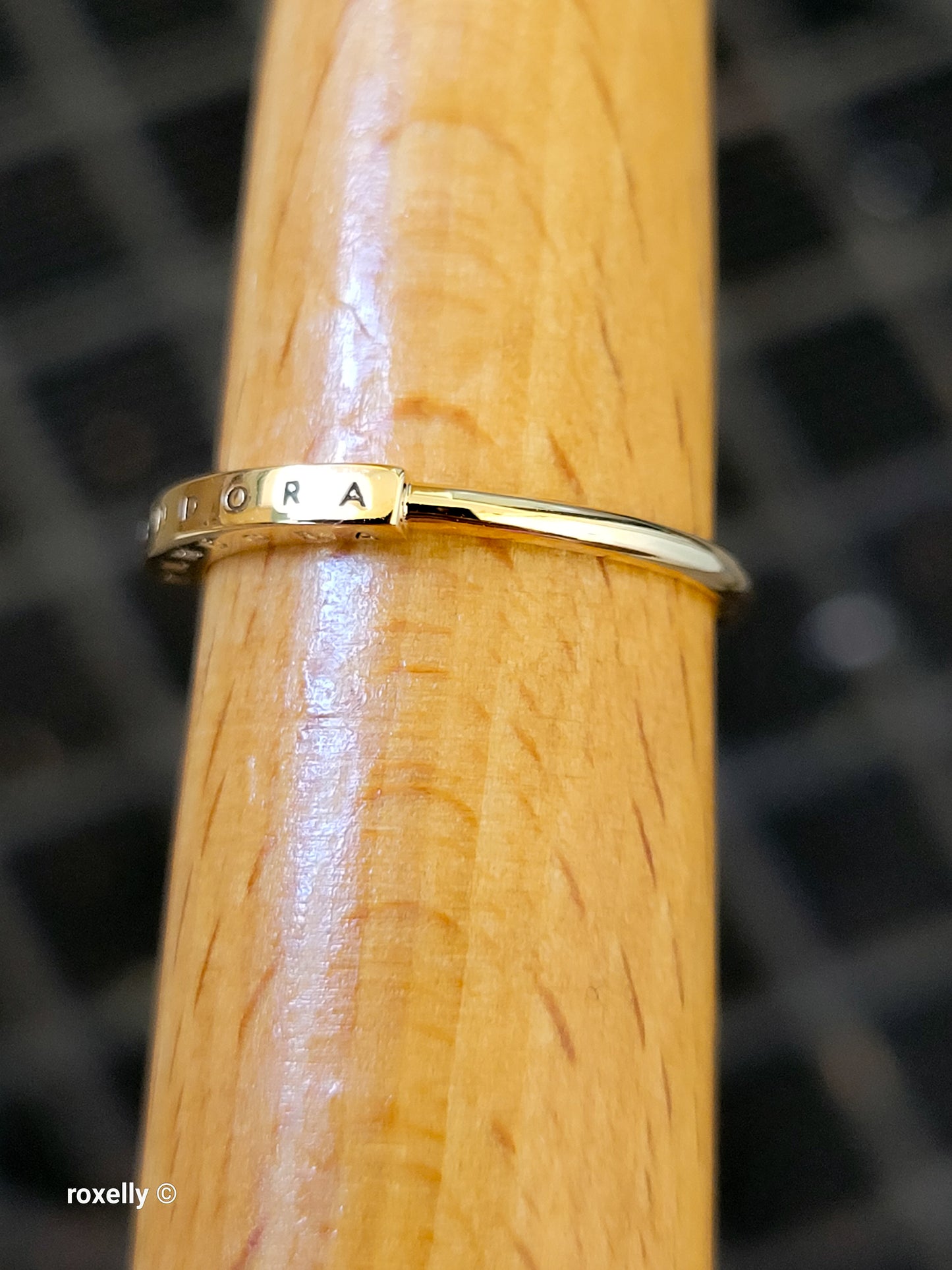 14K Yellow Gold Pandora Signature I-D Ring Size 7.5, Solid Gold!