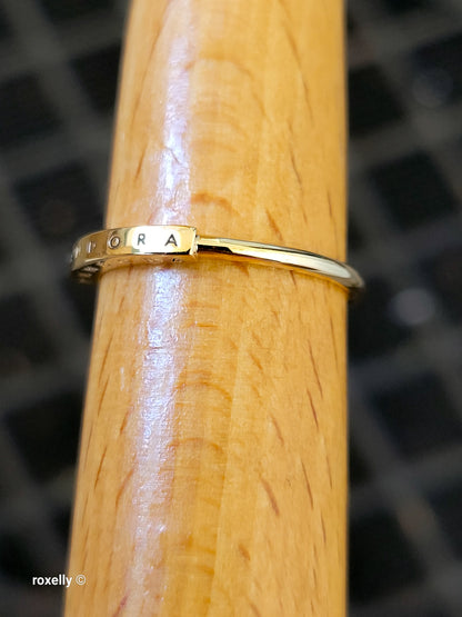 14K Yellow Gold Pandora Signature I-D Ring Size 7.5, Solid Gold!