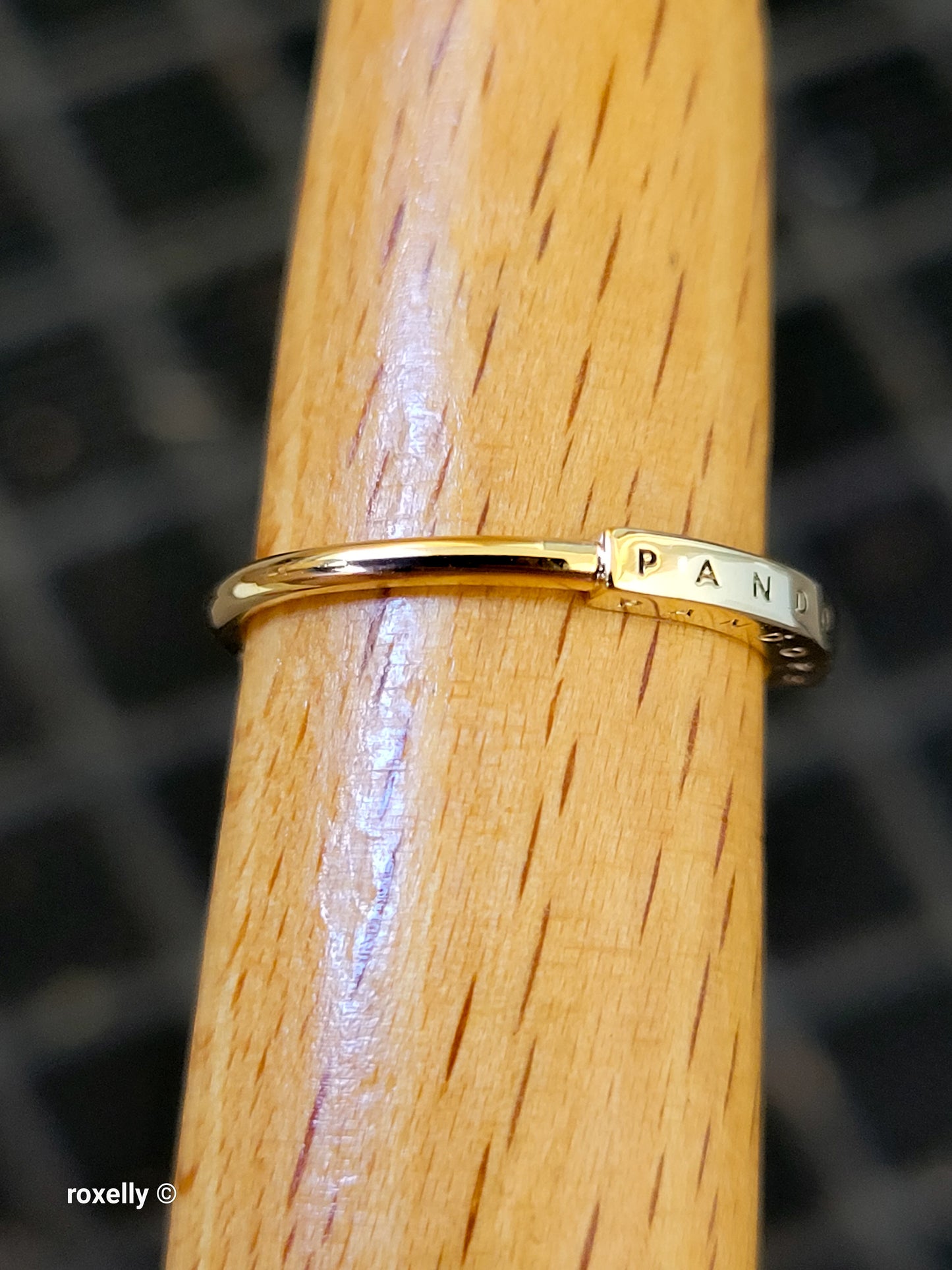14K Yellow Gold Pandora Signature I-D Ring Size 7.5, Solid Gold!
