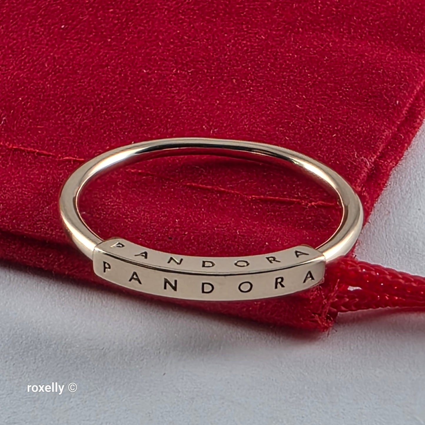14K Yellow Gold Pandora Signature I-D Ring Size 7.5, Solid Gold!