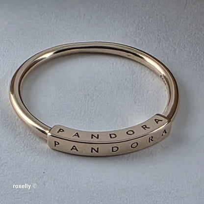 14K Yellow Gold Pandora Signature I-D Ring Size 7.5, Solid Gold!