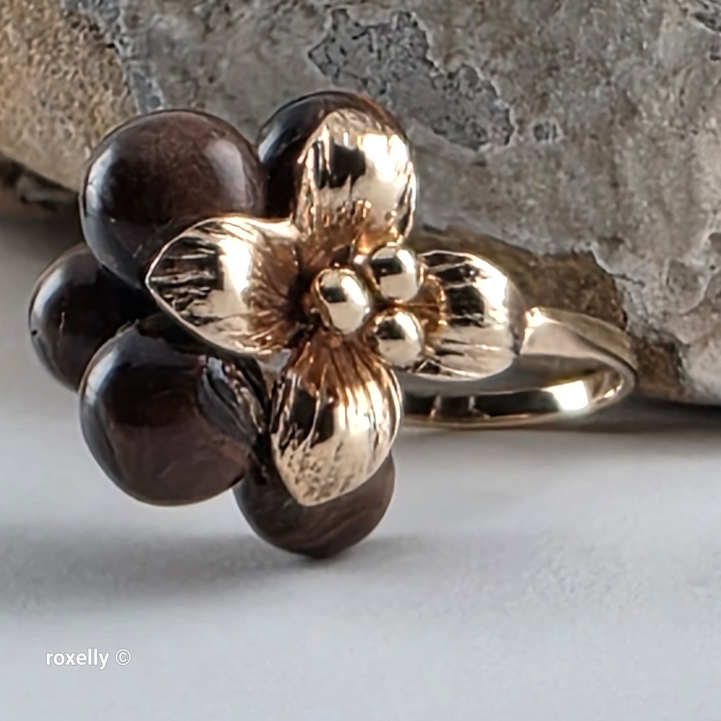 Vintage 14K Yellow Gold Tiger Eye Sphere Cluster Ring Size 6.5, Solid Gold!