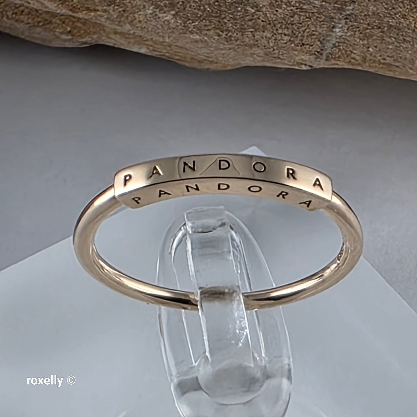 14K Yellow Gold Pandora Signature I-D Ring Size 7.5, Solid Gold!