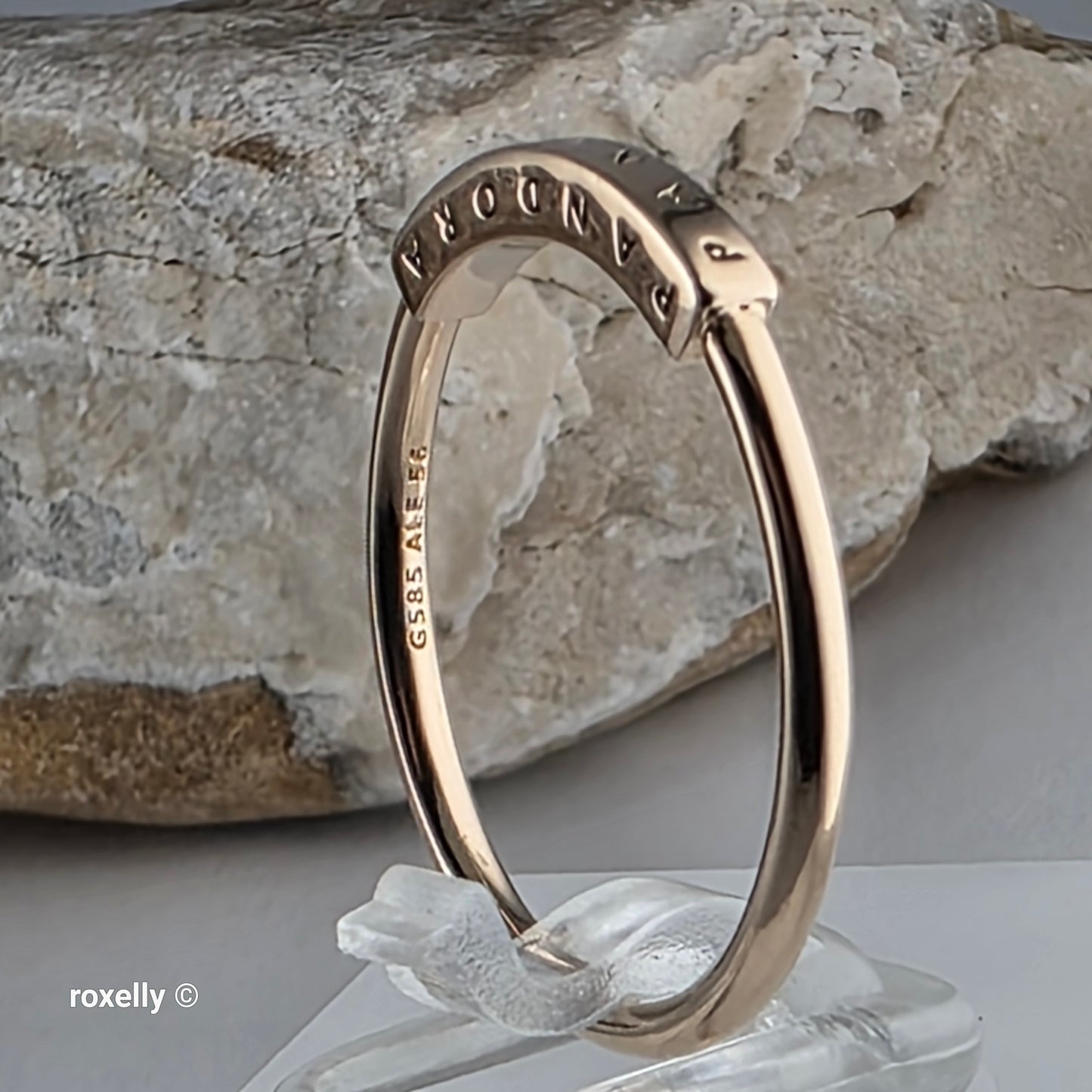14K Yellow Gold Pandora Signature I-D Ring Size 7.5, Solid Gold!