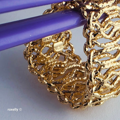 MILOR 14K Yellow Gold Flexible Link Ring Size 11, Solid Gold - Made in Italy!