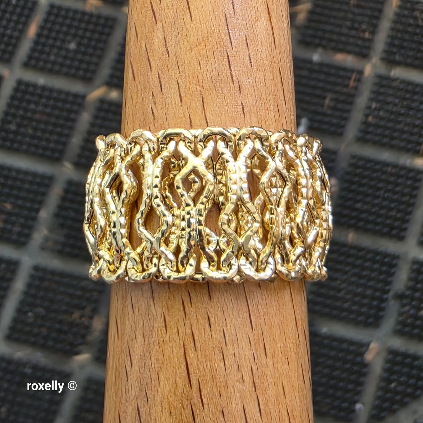 MILOR 14K Yellow Gold Flexible Link Ring Size 11, Solid Gold - Made in Italy!