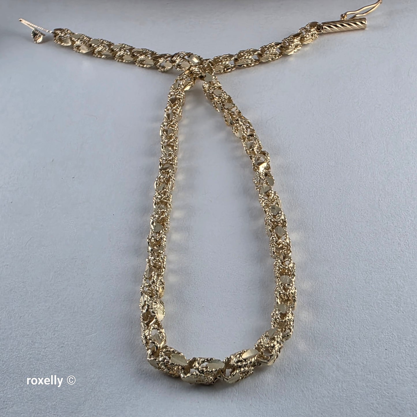 14K Yellow Gold Turkish Rope Link Bracelet or Anklet