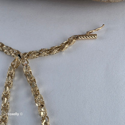 14K Yellow Gold Turkish Rope Link Bracelet or Anklet