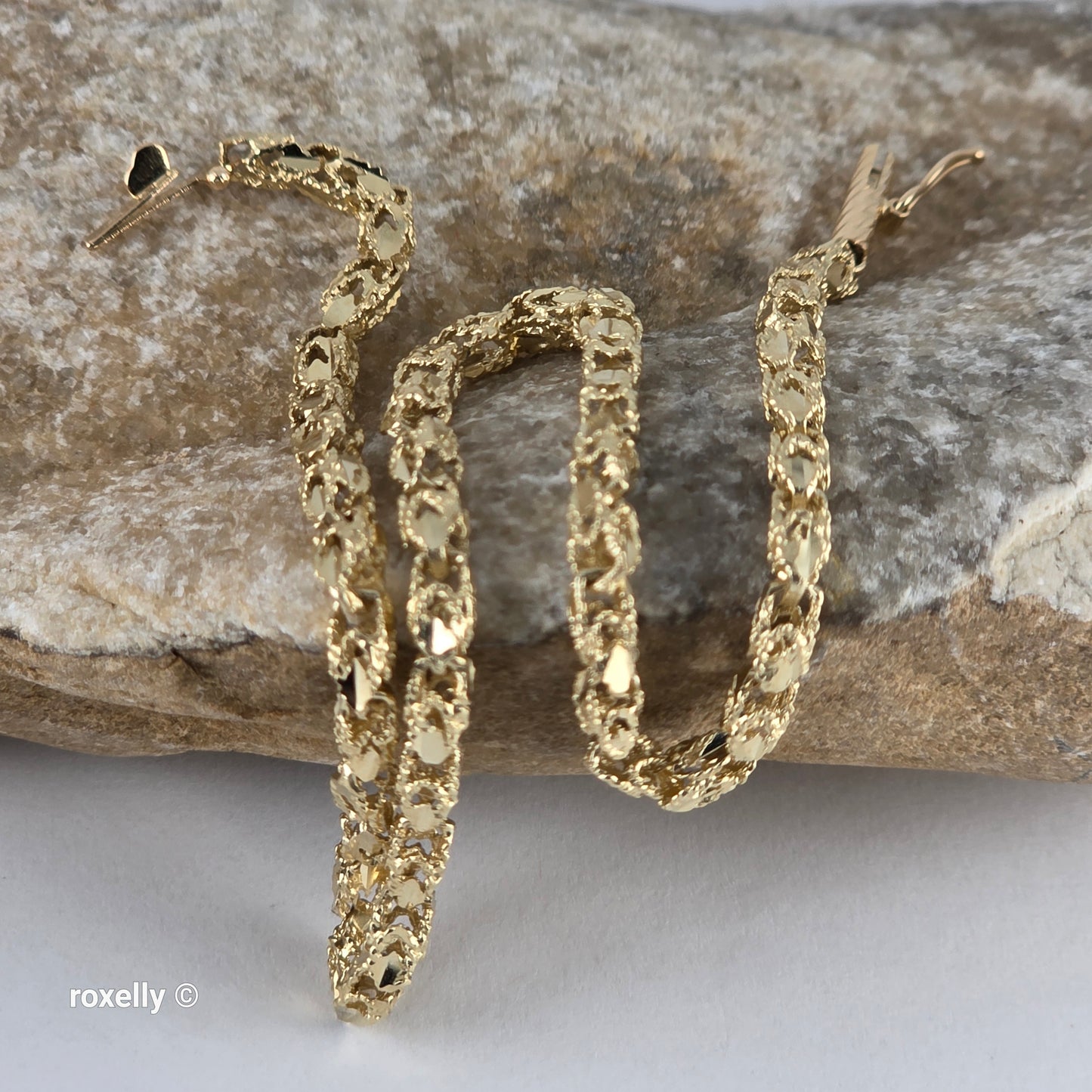 14K Yellow Gold Turkish Rope Link Bracelet or Anklet