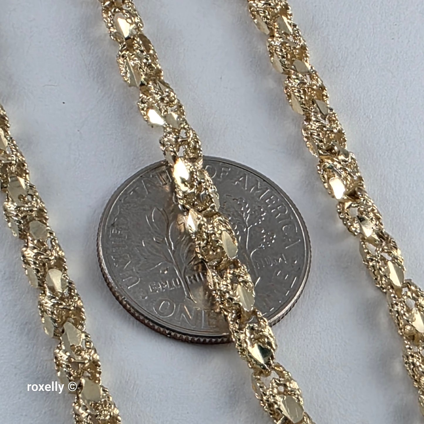 14K Yellow Gold Turkish Rope Link Bracelet or Anklet