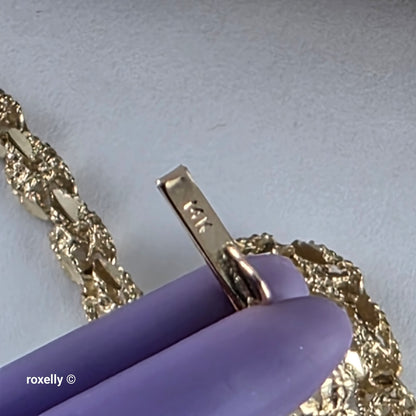 14K Yellow Gold Turkish Rope Link Bracelet or Anklet