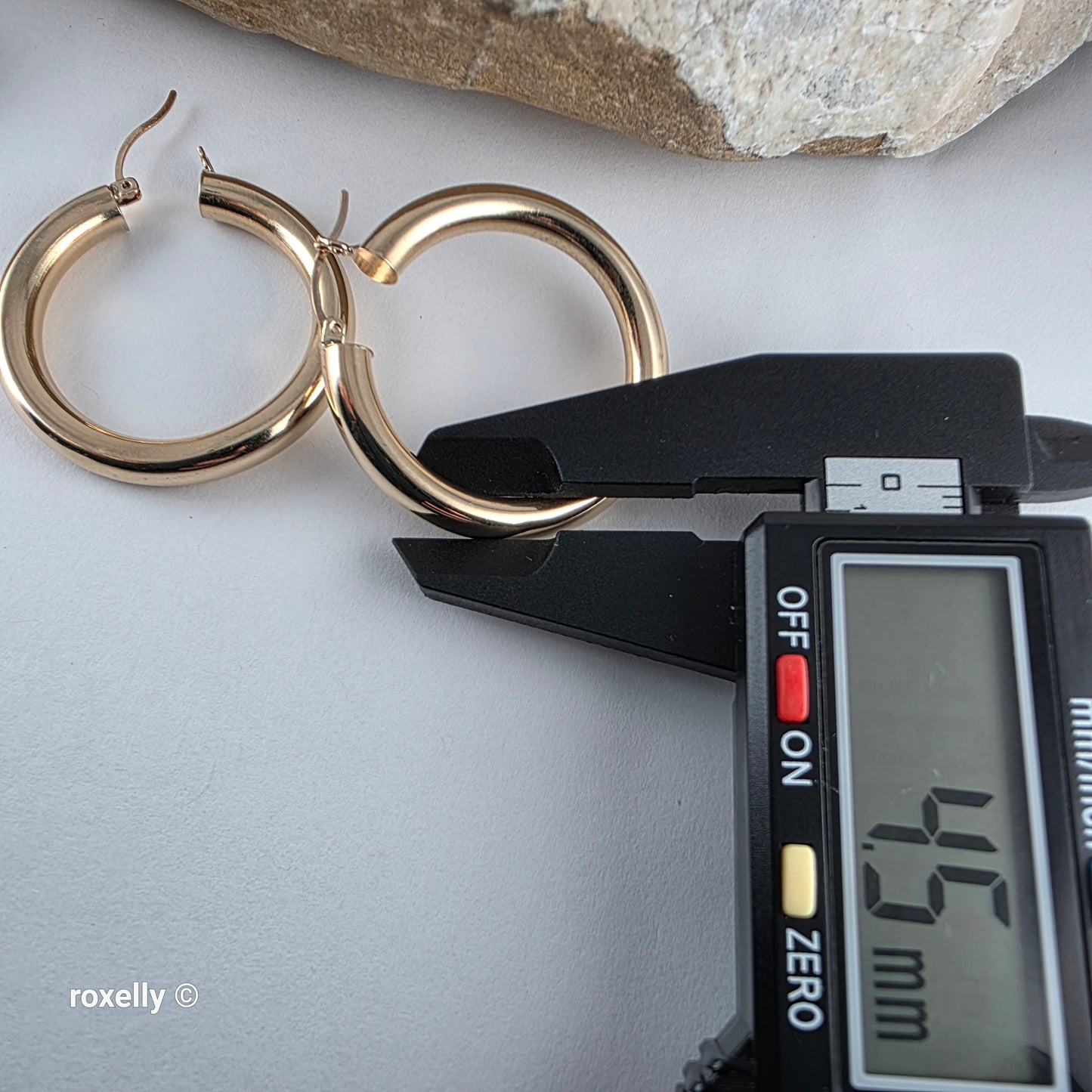 14K Yellow Gold Huge Tubular Hoop Earrings - Solid Gold!