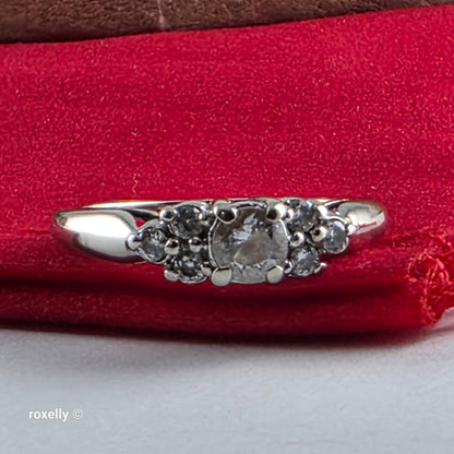 10K White Gold Cubic Zirconia Ring Size 5.75 -Solid Gold!