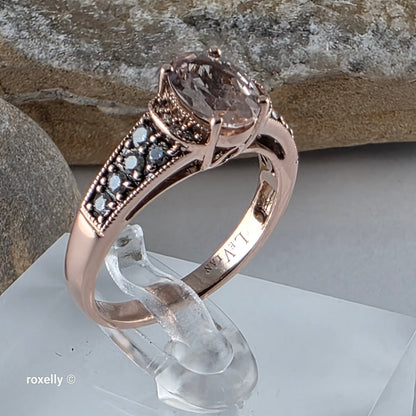 Le Vian 14K Rose Gold Morganite and Vanilla Diamonds Ring Size 6.75