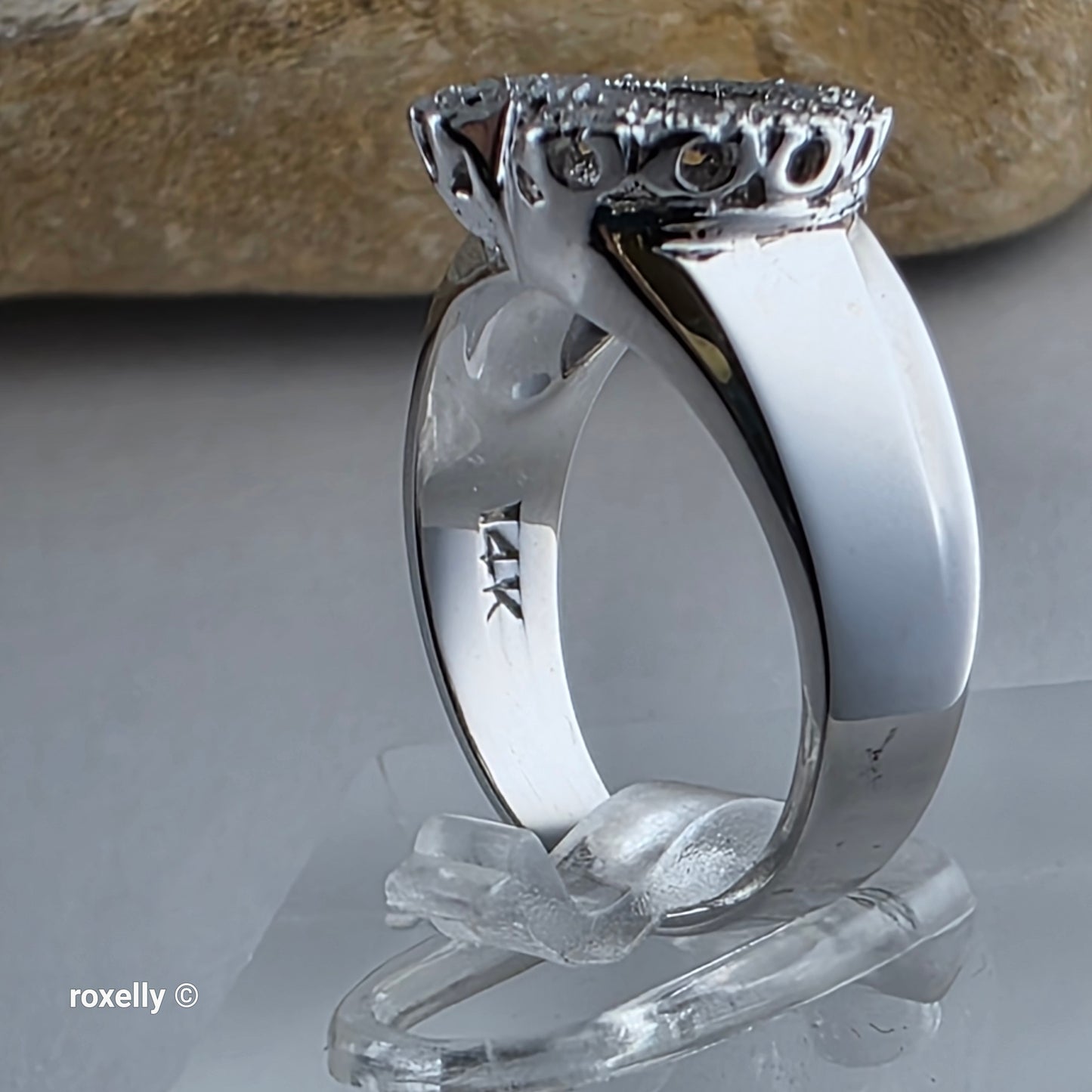 14K White Gold Heart-Shaped Genuine Diamond Ring Size 4 - Solid Gold!