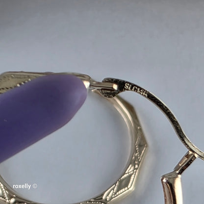14K Yellow Gold Diamond-Cut Hoop Earrings, Solid Gold!