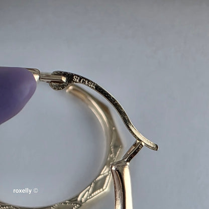 14K Yellow Gold Diamond-Cut Hoop Earrings, Solid Gold!