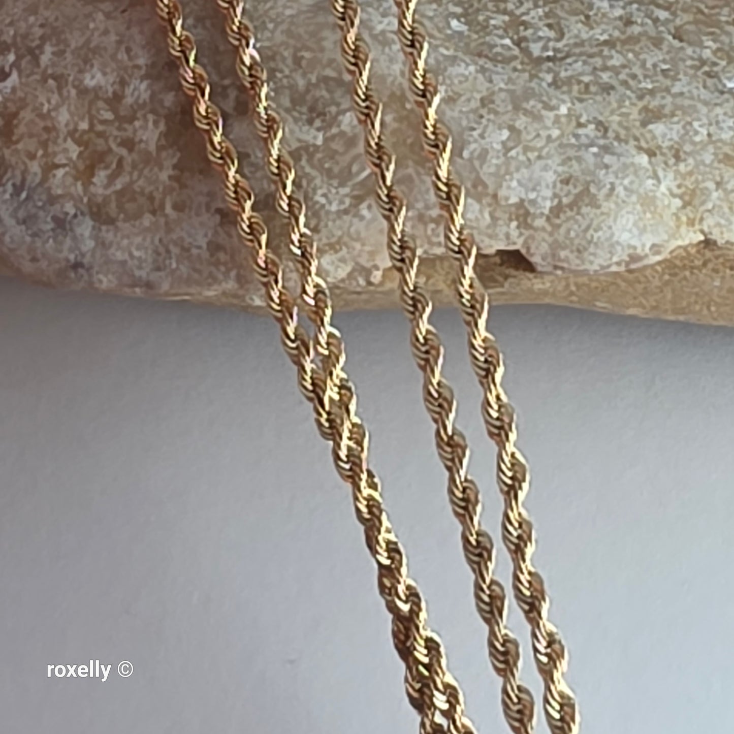 14K Yellow Gold Diamond-Cut Rope Link Necklace - Solid Gold!
