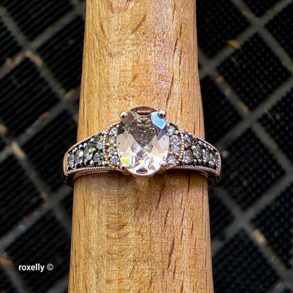 Le Vian 14K Rose Gold Morganite and Vanilla Diamonds Ring Size 6.75