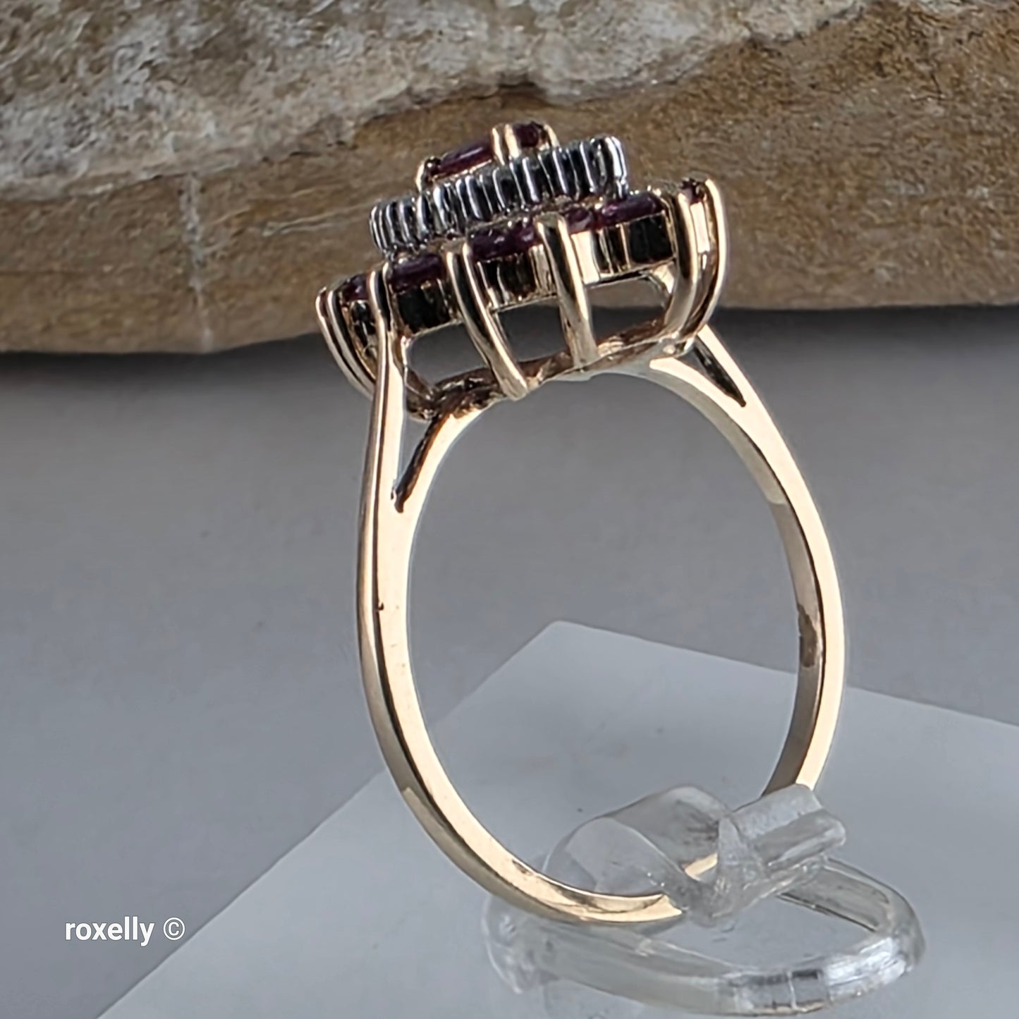 14K Yellow Gold Rubies and Diamonds Ring Size 6 - Solid Gold