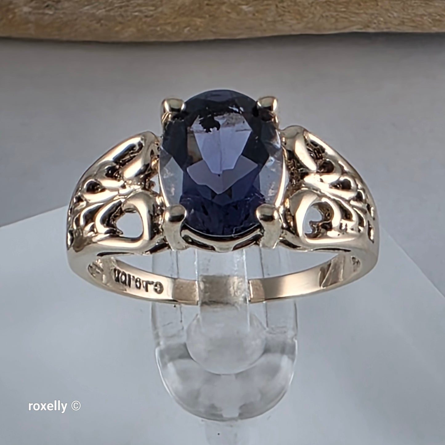 10K Yellow Gold Tanzanite Gemstone Cocktail Ring Size 6 - Solid Gold!