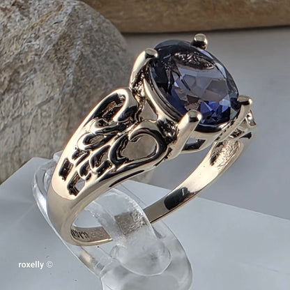 10K Yellow Gold Tanzanite Gemstone Cocktail Ring Size 6 - Solid Gold!