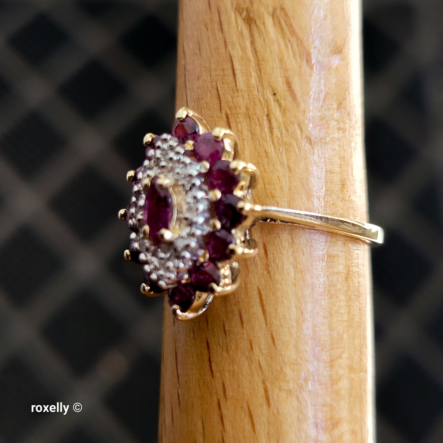 14K Yellow Gold Rubies and Diamonds Ring Size 6 - Solid Gold