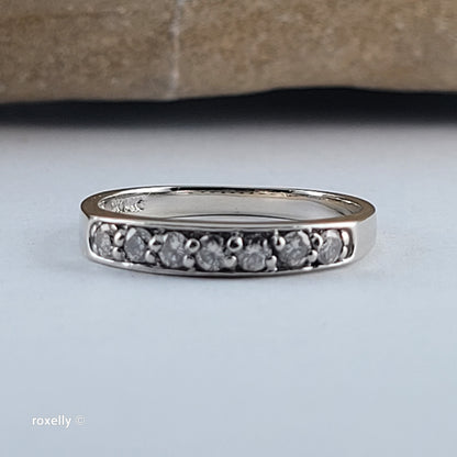14K White Gold Moissanite Band Ring Size 6, Solid Gold