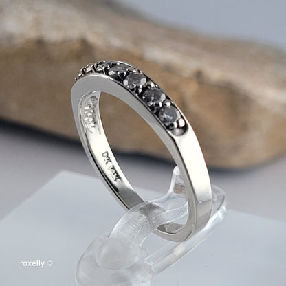 14K White Gold Moissanite Band Ring Size 6, Solid Gold